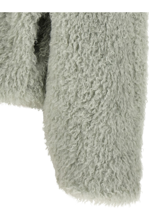 Короткая куртка из эко-меха, зелёная V221191682433STS