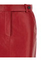 Красная кожаная юбка классического кроя Красная CO 3599ALGCHERRY