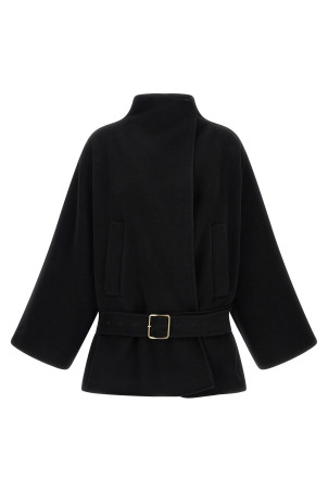 Black 'Alba Midi' coat Black