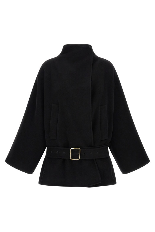 Black 'Alba Midi' coat Black