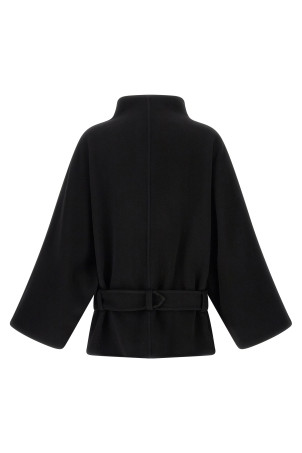 Black 'Alba Midi' coat Black