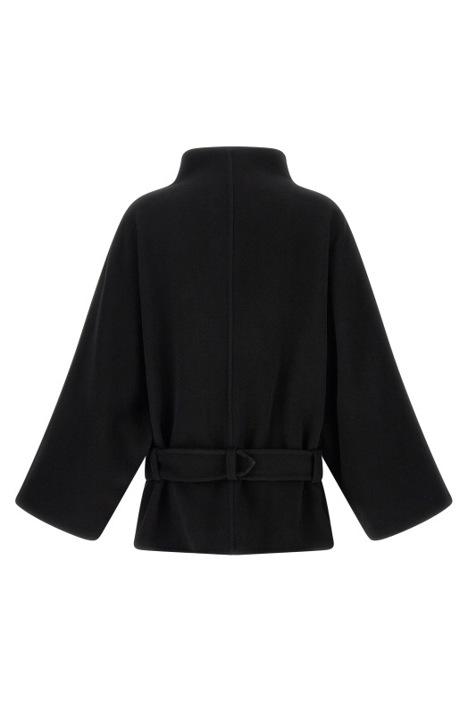 Black 'Alba Midi' coat Black