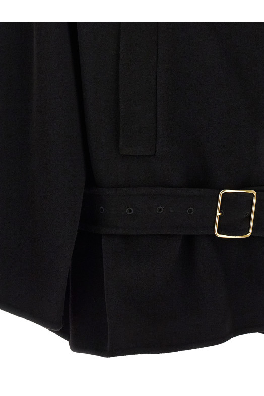 Black 'Alba Midi' coat Black