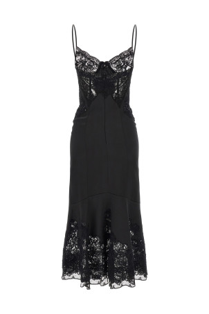Rebrodé lace lingerie dress black Black