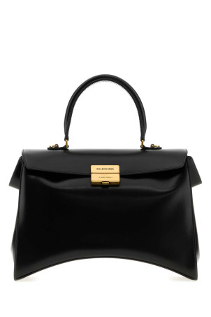 Black leather medium Hourglass Avenue handbag Black BALENCIAGA (A007II2ACT2)