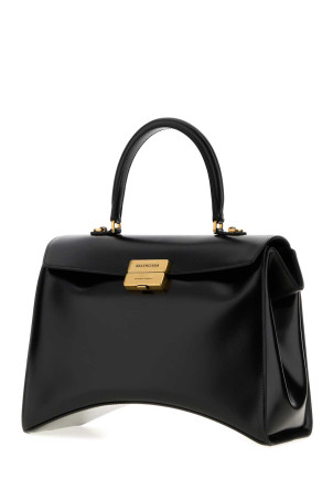 Black leather medium Hourglass Avenue handbag Black BALENCIAGA (A007II2ACT2)