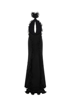 Black crepe long dress TOM FORD (AB3738FAX1810)
