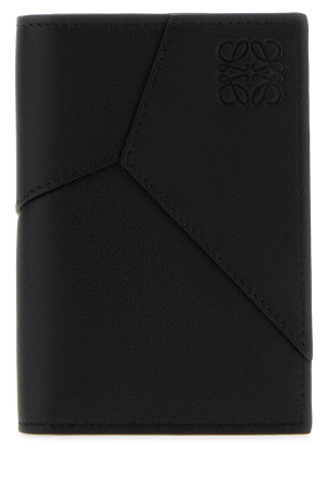 Black leather Puzzle card holder Black LOEWE (C510144X10)