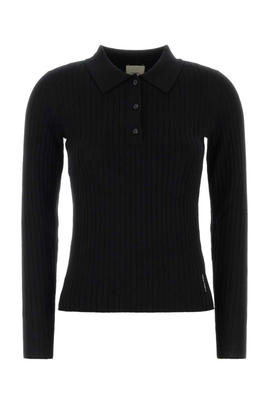 Black wool polo shirt CALVIN KLEIN COLLECTION (LV044H350G)