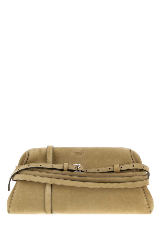 Beige suede crossbody bag White MOSCHINO (MC4049PP0POF0)