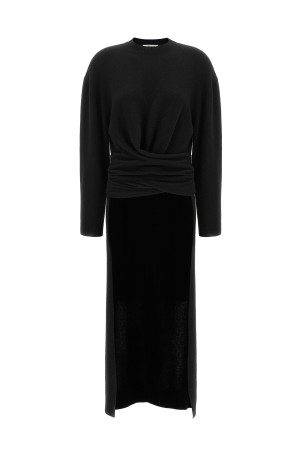 Long 'Gia' sweater knotted at the waist Black