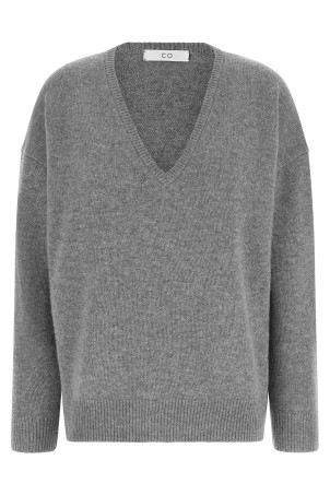Grey cashmere V-neck sweater Gray