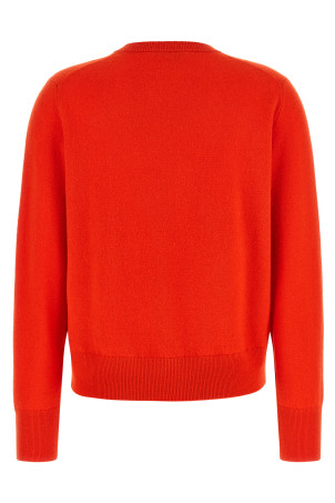 Red cashmere V-neck sweater Red