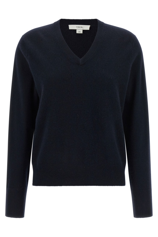 Blue cashmere V-neck sweater Blue