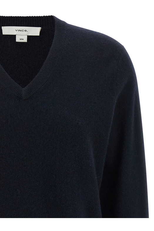 Blue cashmere V-neck sweater Blue