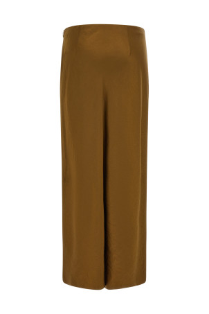 Green satin pencil skirt Green