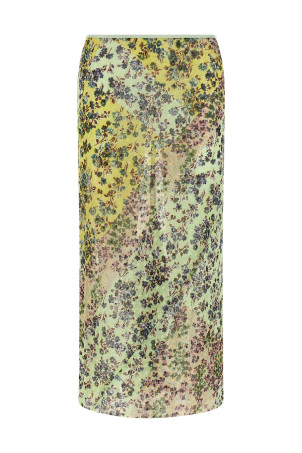 Floral patchwork skirt Green