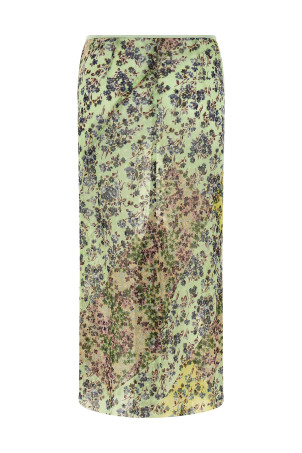 Floral patchwork skirt Green