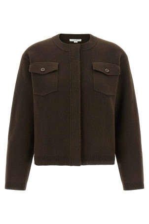 Brown flap pockets cardigan Brown