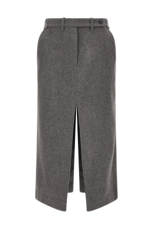 Wool and cashmere tailored skirt Gray