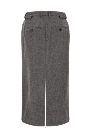 Wool and cashmere tailored skirt Gray