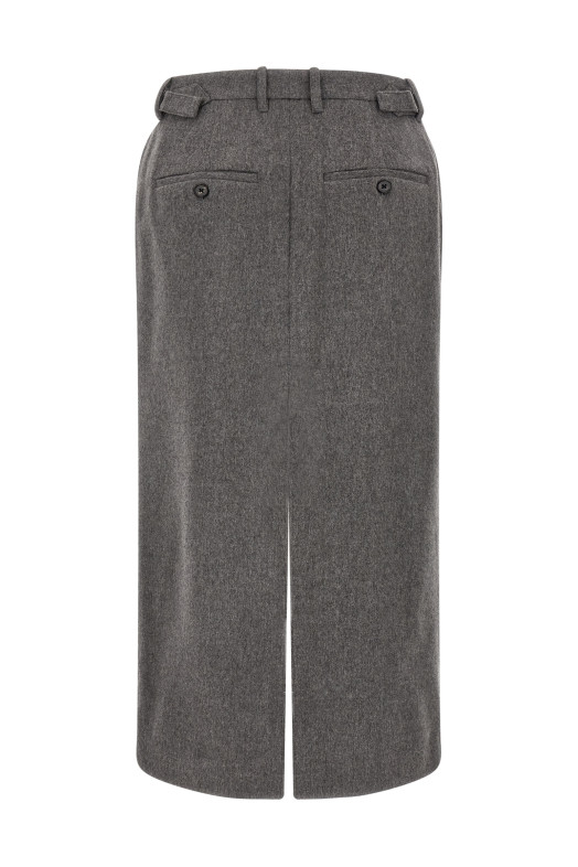 Wool and cashmere tailored skirt Gray