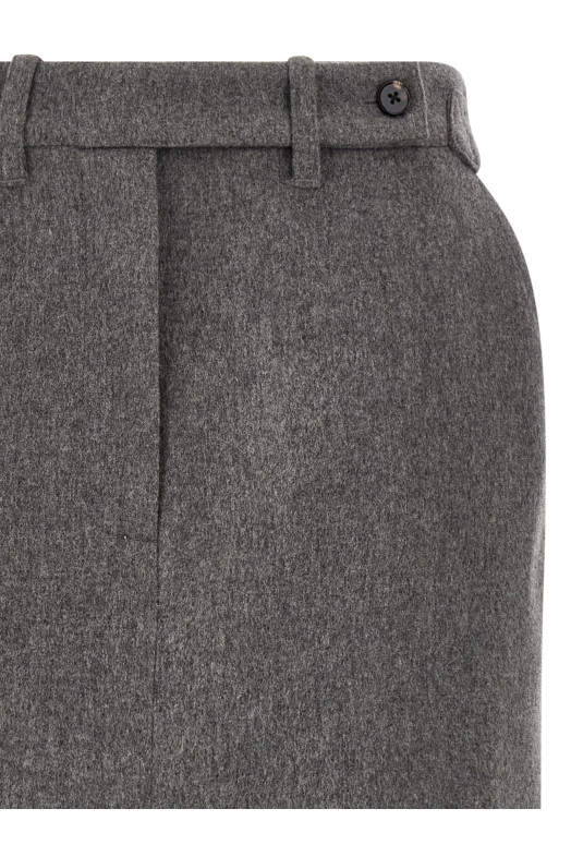 Wool and cashmere tailored skirt Gray