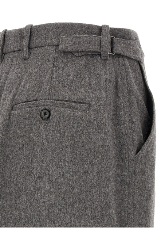 Wool and cashmere tailored skirt Gray