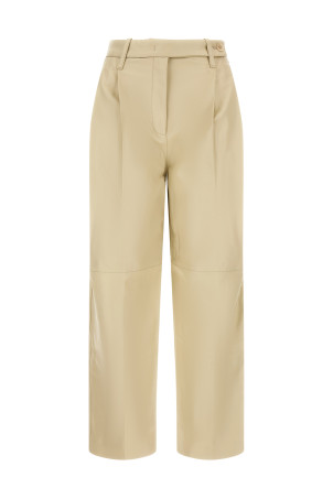 Beige leather 'Pearl' pants Beige