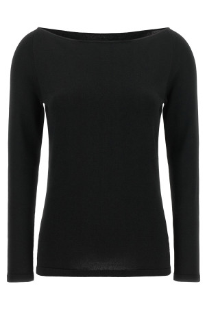 Black wool off-the-shoulder top Black