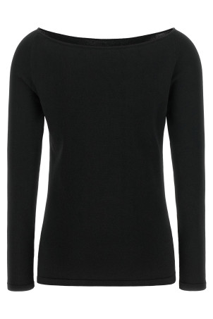 Black wool off-the-shoulder top Black
