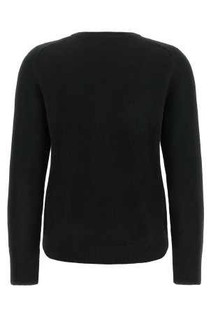 Black cashmere crew neck sweater Black