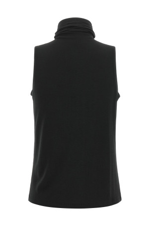 Black jersey turtleneck sweater Black
