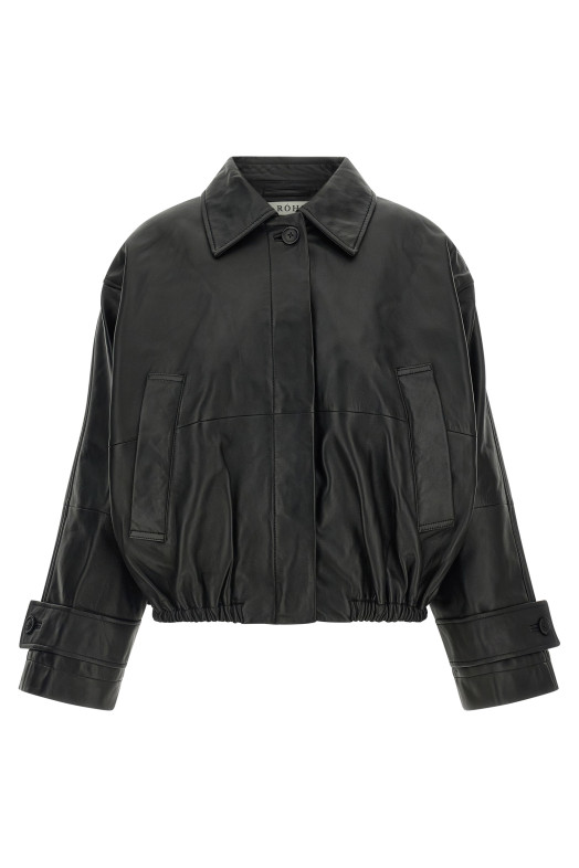 Blouson leather jacket Black