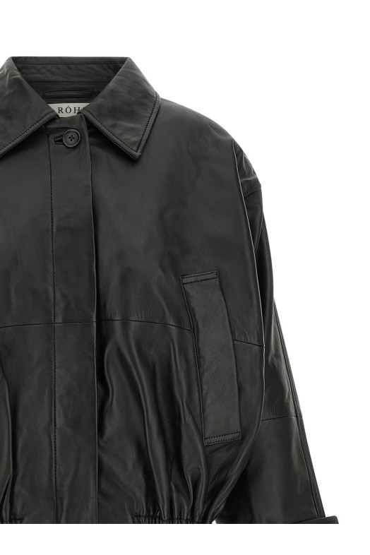 Blouson leather jacket Black