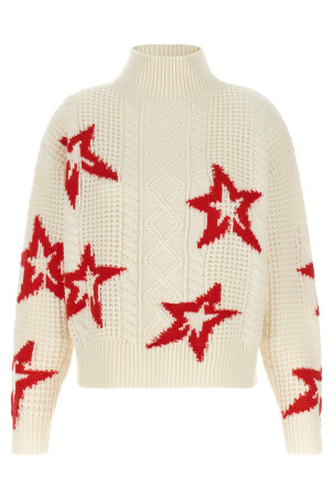 Red star turtleneck sweater Red
