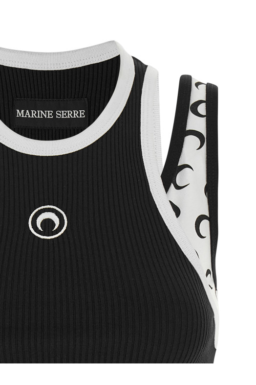 Двухцветная майка из линейки «Moon Logo Jersey», черно-серая WTT040ACJER0125BK99