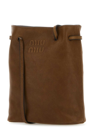 Caramel leather crossbody bag MIU MIU (5NF460AEFX)
