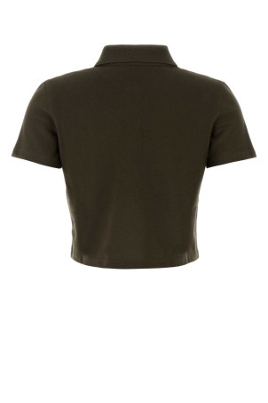 Olive green piquet polo shirt SAINT LAURENT (A0096PY38FT)