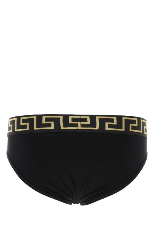 Black stretch cotton brief set VERSACE (AU101801A10011)