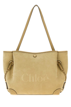 Beige suede ChloÃ© Clover shopping bag CHLOE (CH27SS655U07)