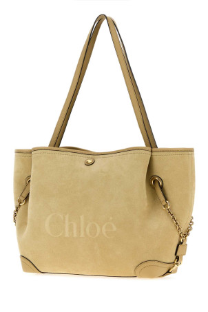 Beige suede ChloÃ© Clover shopping bag CHLOE (CH27SS655U07)