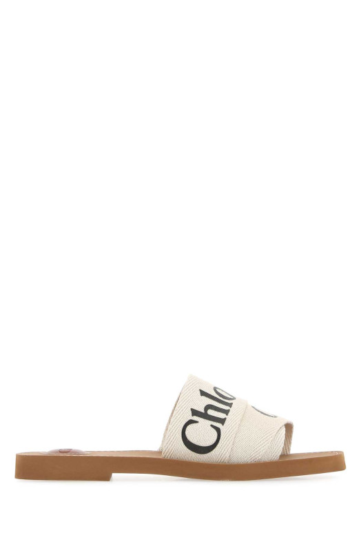 Ivory linen Woody slippers Multicolor CHLOE (CHC22U188Z3)