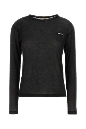 Black cotton t-shirt Black MIU MIU (MJL939SOOO133O)