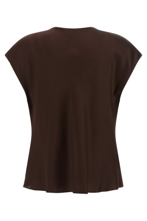 Brown hooded neckline blouse Brown