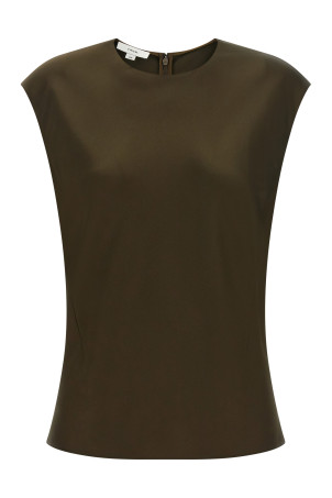 Green crêpe-back satin top Green