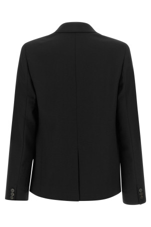Black wool single-breasted blazer Black
