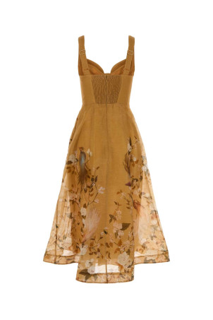 Mustard linen blend Momentum dress ZIMMERMANN (0225DF263)