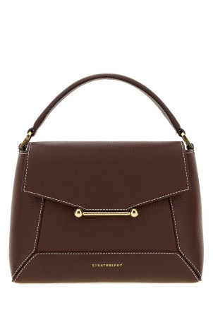 Chocolate leather Mosaic handbag STRATHBERRY (20232125680465)