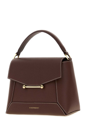 Chocolate leather Mosaic handbag STRATHBERRY (20232125680465)